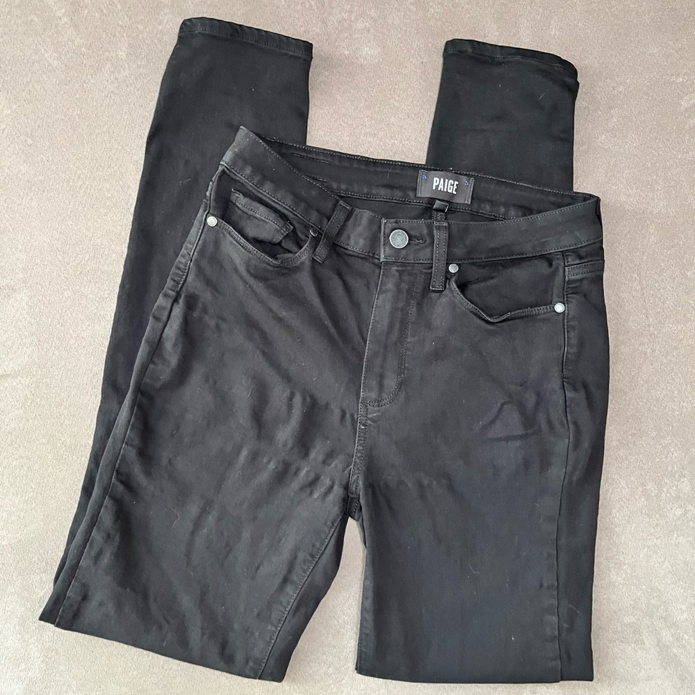 PAIGE Hoxton high-rise slim-fit jeans - Black Denim High Waisted Size 29 Pants